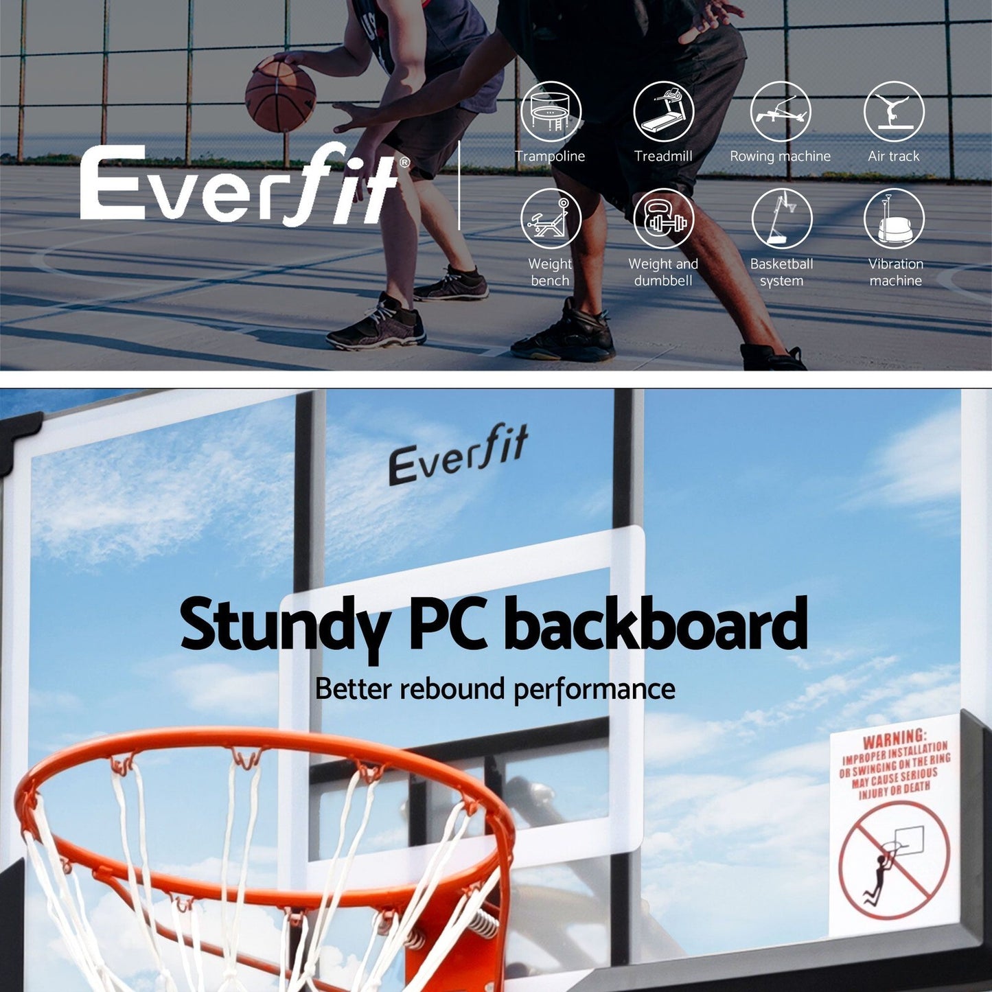3.05M Basketball Hoop Stand System Portable Height Adjustable Net Ring