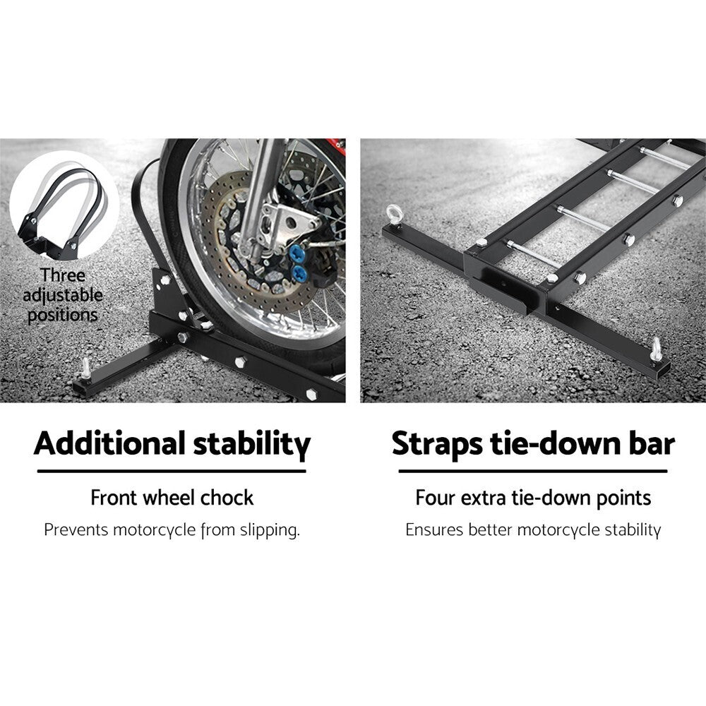 Motorcycle Motorbike Carrier Rack 2 Arms Ramp Dirt Bike 2'' Towbar Steel