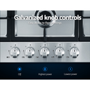 Devanti Gas Cooktop 90cm 5 Burner Silver
