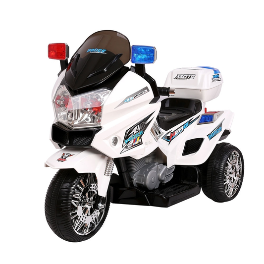 Kids Electric Ride On Patrol Police Car BMW-Inspired S1K Battery White