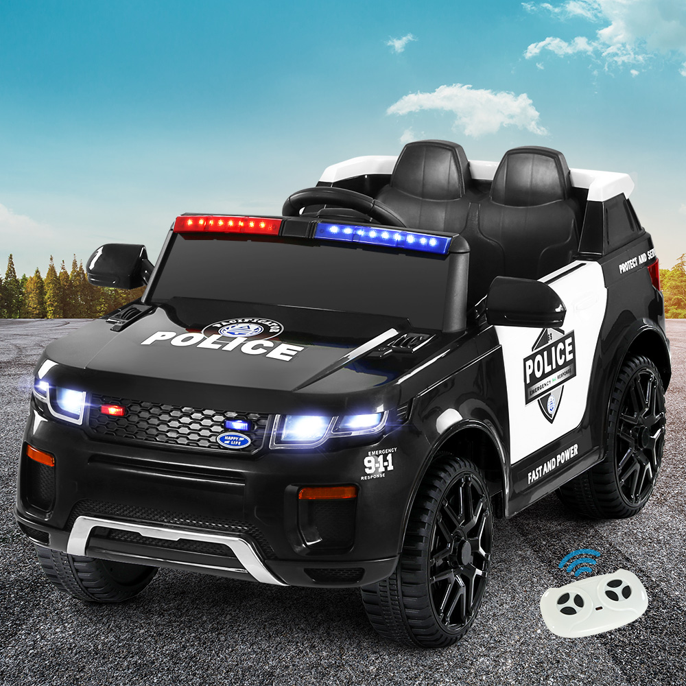 Ride On Car Rigo Kids Patrol Police Ride On Cars Horn Music Remote Black