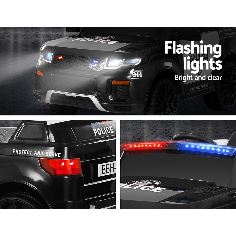 Ride On Car Rigo Kids Patrol Police Ride On Cars Horn Music Remote Black