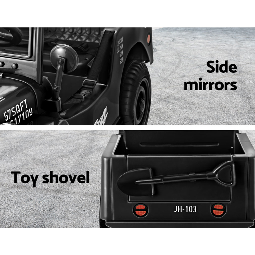 Kids Ride On Car Electric Toys Cars Headlight Music Remote Control Black