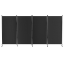 4 Panel Room Divider Screen 345x180cm Fabric Black