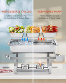 2 Pack 9L Chafing Dish Stainless Steel Bain Marie Food Warmer 3 Pans
