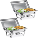 2 Pack 9L Chafing Dish Stainless Steel Bain Marie Food Warmer 2 Pans