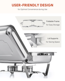 2 Pack 9L Chafing Dish Stainless Steel Bain Marie Food Warmer 2 Pans