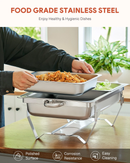 2 Pack 9L Chafing Dish Stainless Steel Bain Marie Food Warmer 2 Pans