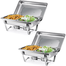 2 Pack 9L Chafing Dish Stainless Steel Bain Marie Food Warmer 2 Pans