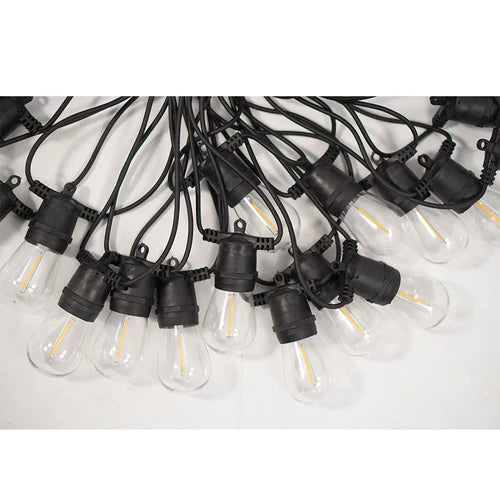 100m LED Festoon String Lights - Outdoor Commercial Quality & Event Lighting 100 Warm White Bulbs