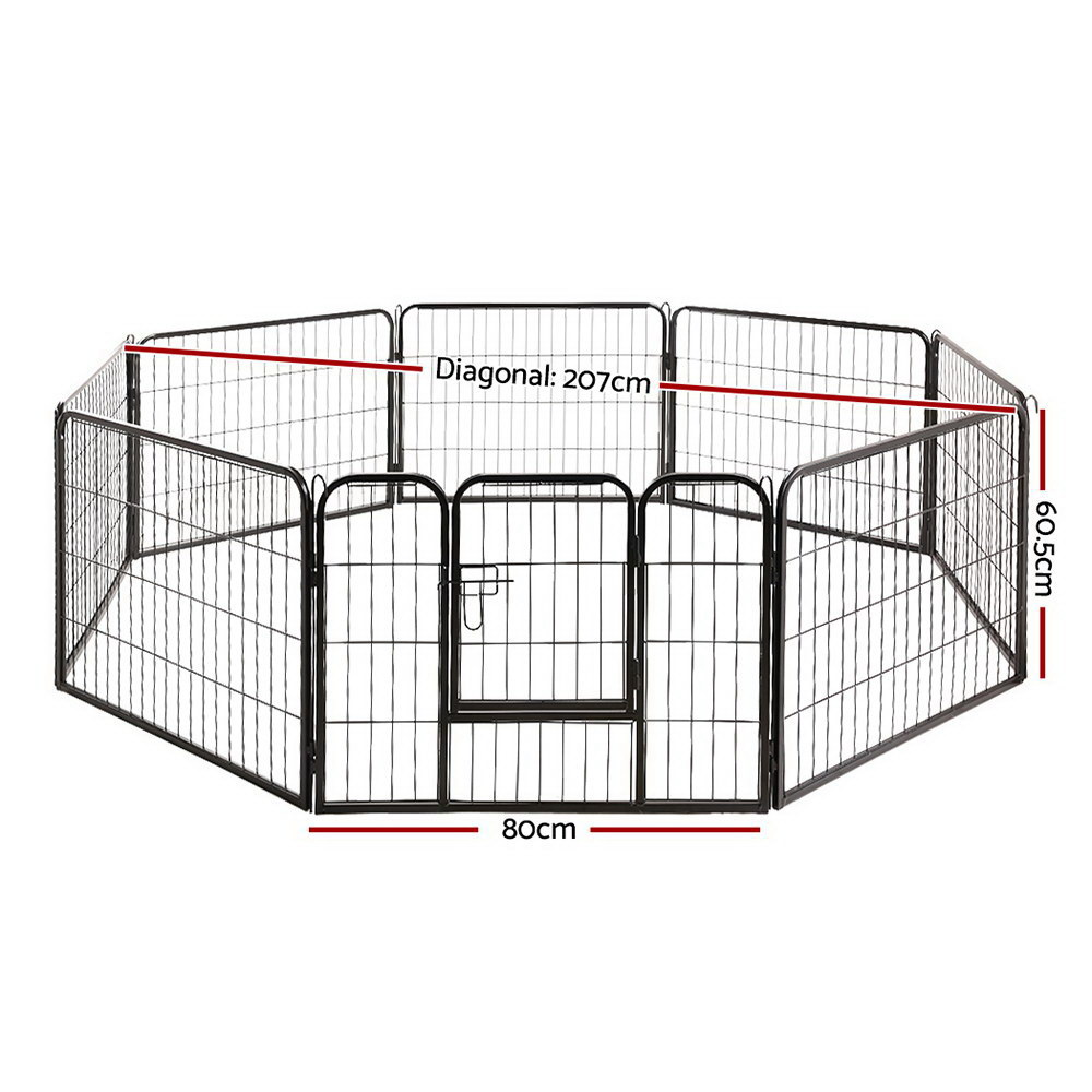Pet 24" 60cm  8 Panel Dog Playpen Pet Exercise Cage Enclosure Fence Play Pen