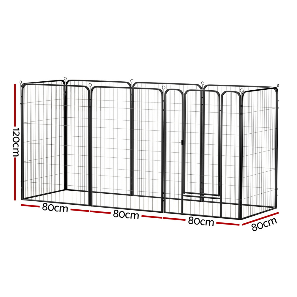 Pet Dog Playpen 48" 120cm Enclosure 8 Panel Cage Kennel Puppy Fence Play Pen