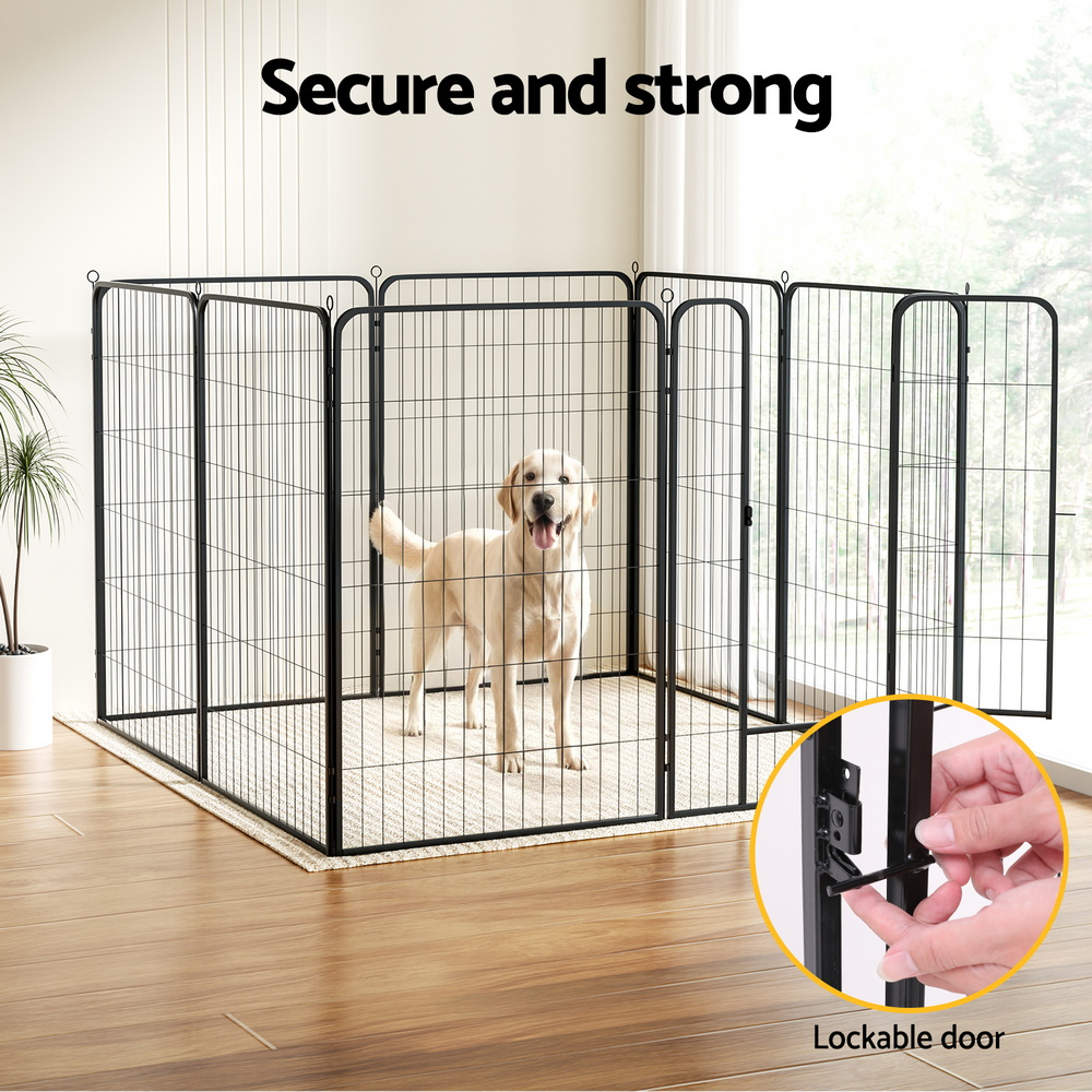 Pet Dog Playpen 48" 120cm Enclosure 8 Panel Cage Kennel Puppy Fence Play Pen