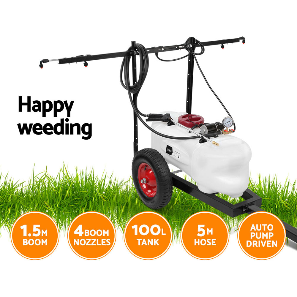 Weed Sprayer 100L Trailer 1.5M Boom Garden Spray