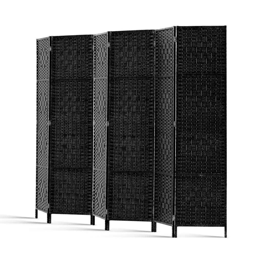 6 Panel Room Divider Screen Privacy Rattan Timber Dividers Woven Stand