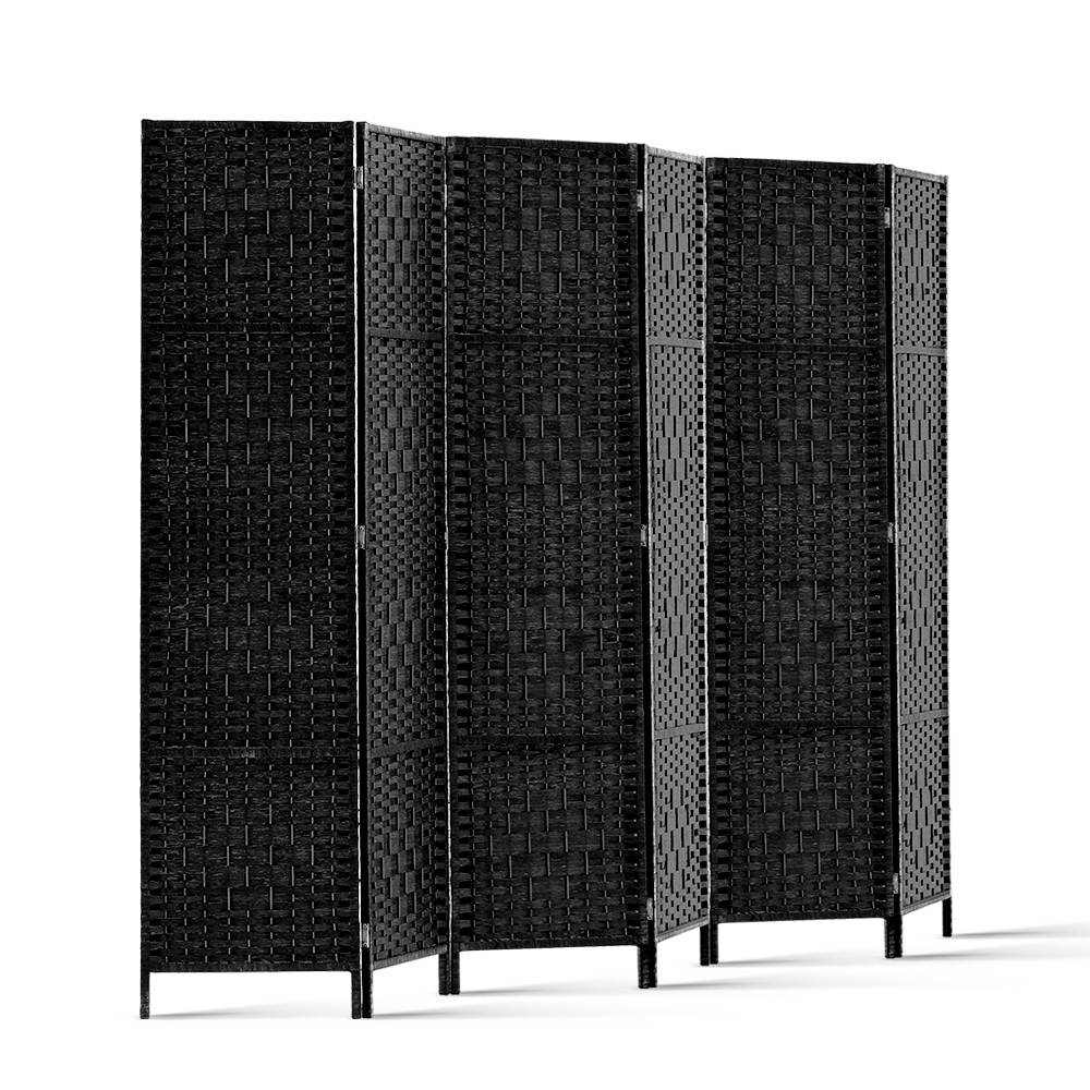 6 Panel Room Divider Screen Privacy Rattan Timber Dividers Woven Stand