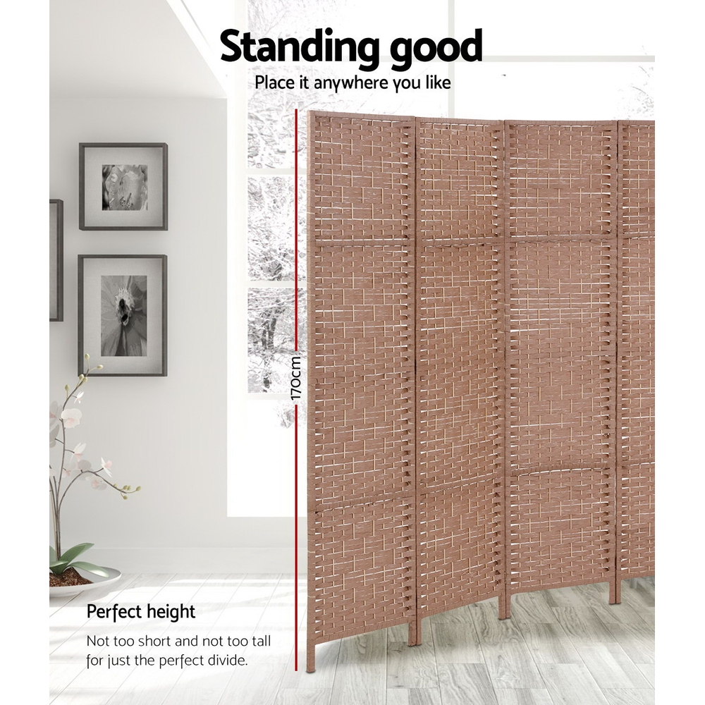6 Panel Room Divider Screen 245x170cm Woven Natural