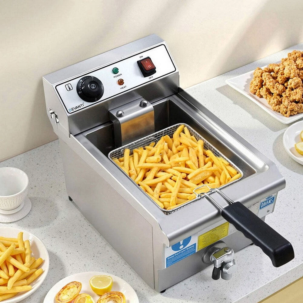 10L Electric Deep Fryer Adjustable Temperature Control Fryer 3000W