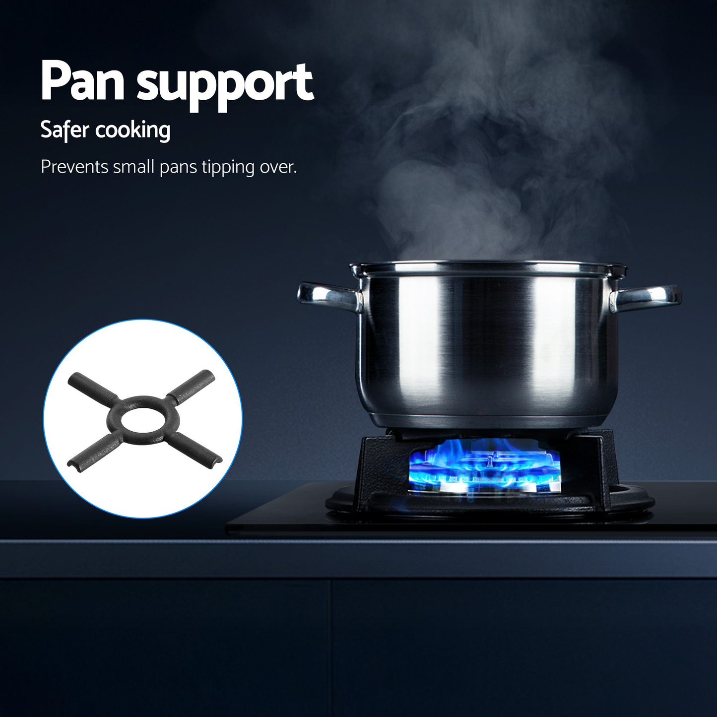 Gas Cooktop 60cm 4 Burner Black