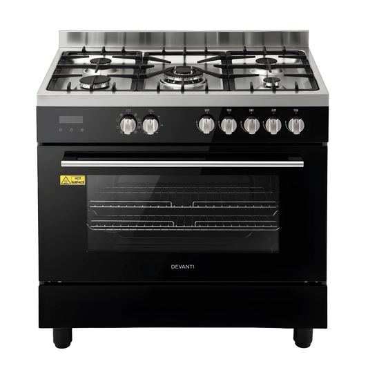 90cm Dual Fuel Cooker Gas Cooktop Electric Oven 5 Burner ( pre order )