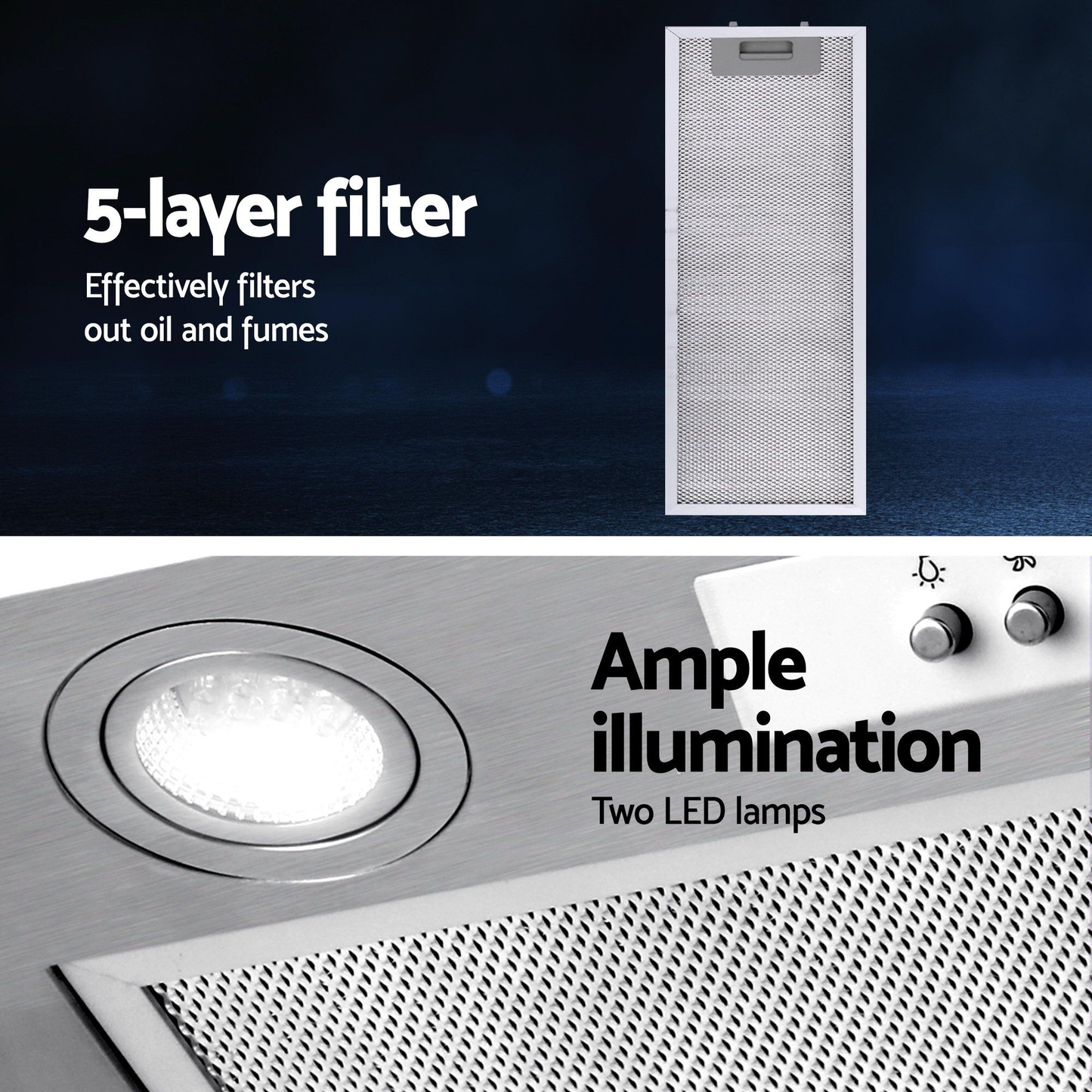 520mm Range Hood 52cm Rangehood Stainless Steel (pre order)