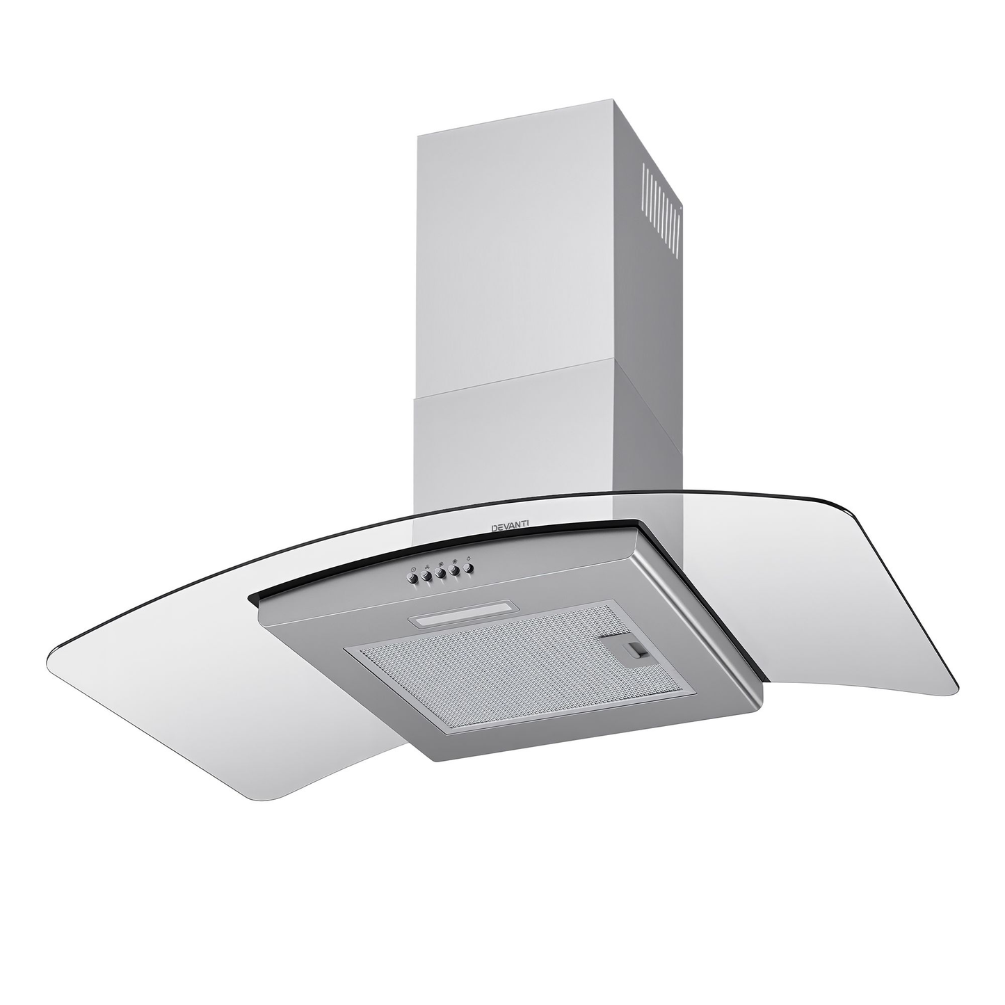 90cm Range Hood Curved Glass Canopy Rangehood Kitchen Exhaust Fan