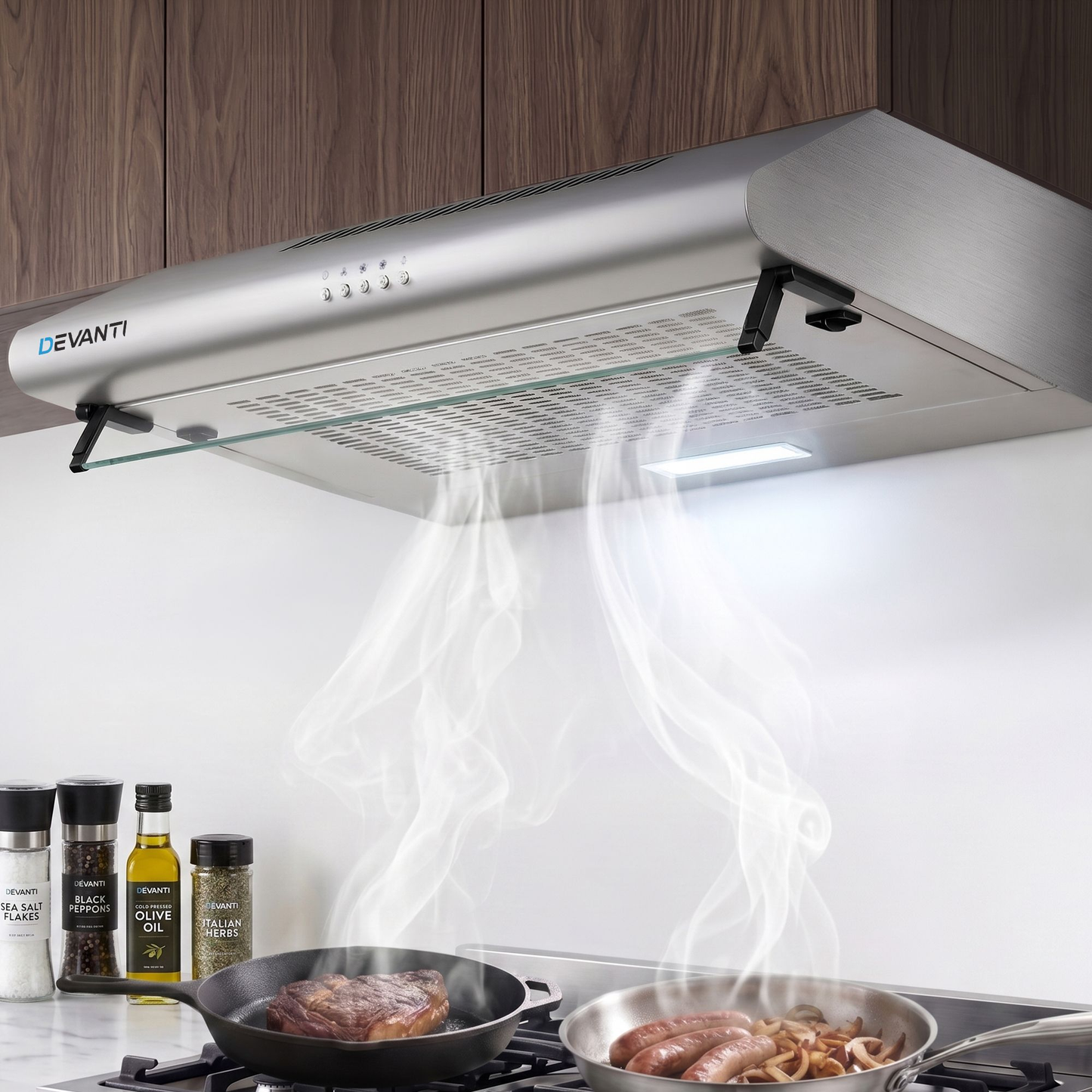600mm Range Hood 60cm Rangehood Kitchen Canopy LED Light Stainless Steel (pre order)