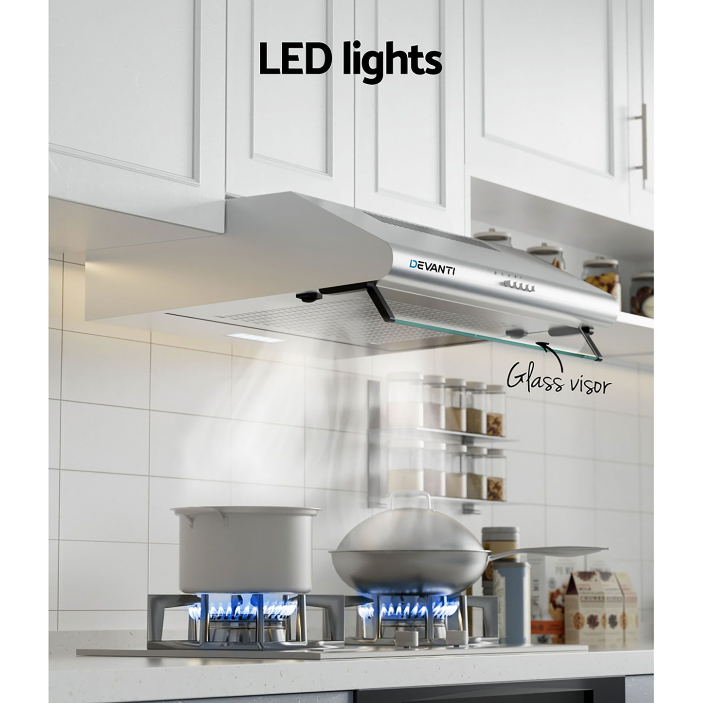 600mm Range Hood 60cm Rangehood Kitchen Canopy LED Light Stainless Steel (pre order)