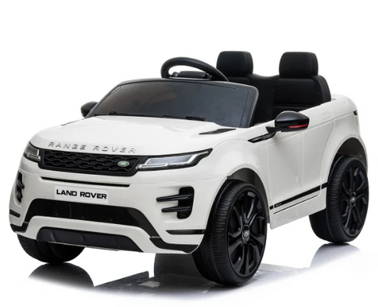 Range Rover Electric Evoque 12V Ride-On LED Lights Music Kids Fun - White