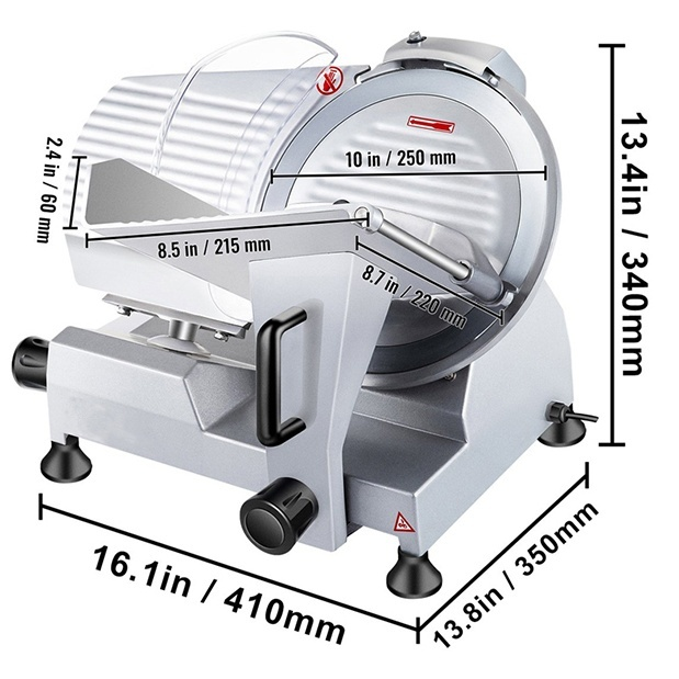 Commercial Meat Slicer 250mm Blade Electric Deli Food Cutter