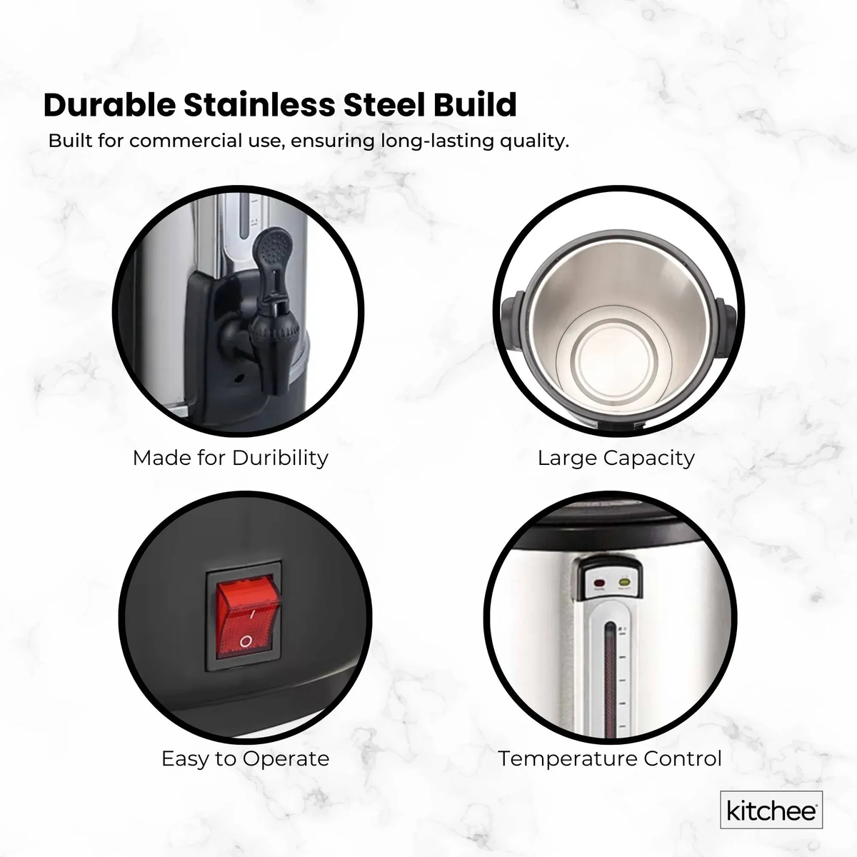 20L Electric Water Boiler Stainless Steel Commercial Urn