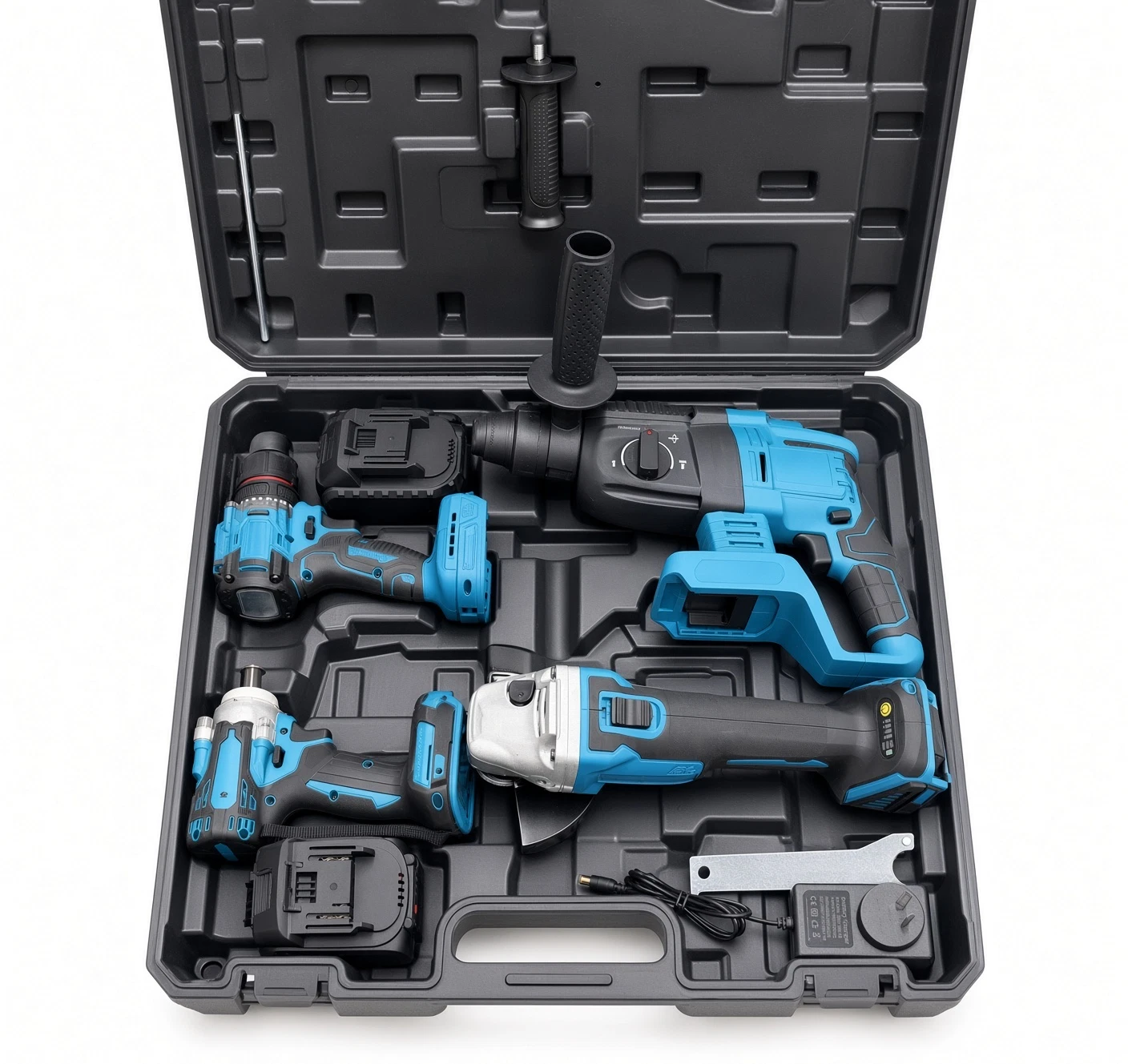 4PC Brushless Cordless Power Tool Combo Kit Drill Impact Grinder Quality set