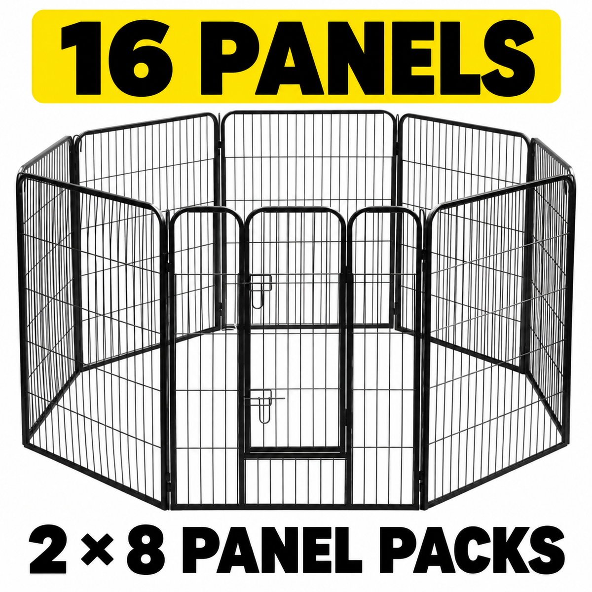 16 Panel Dog Playpen 100cm Pet Exercise Cage Enclosure Fence Play Pen