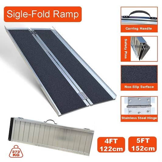 Single-Folding Aluminium Wheelchair Ramp 272kg Rated