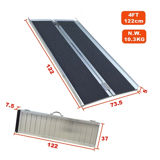 Single-Folding Aluminium Wheelchair Ramp 272kg Rated