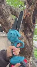 6 Inch Portable Electric Chainsaw Cordless, Small Handheld Chain saw for Courtyard Household