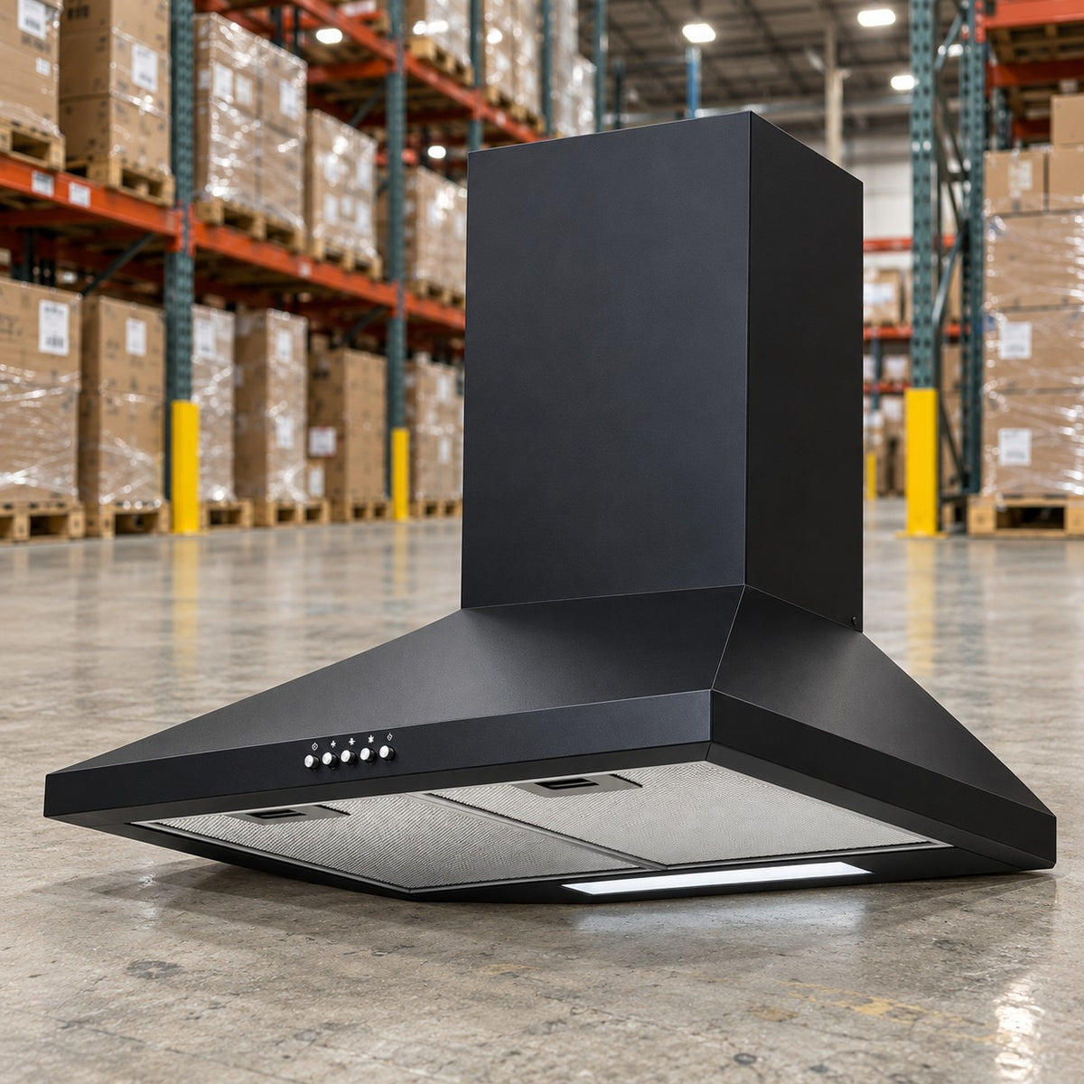 600mm Range Hood 60cm Black Wall Mounted Rangehood Canopy - Brand New