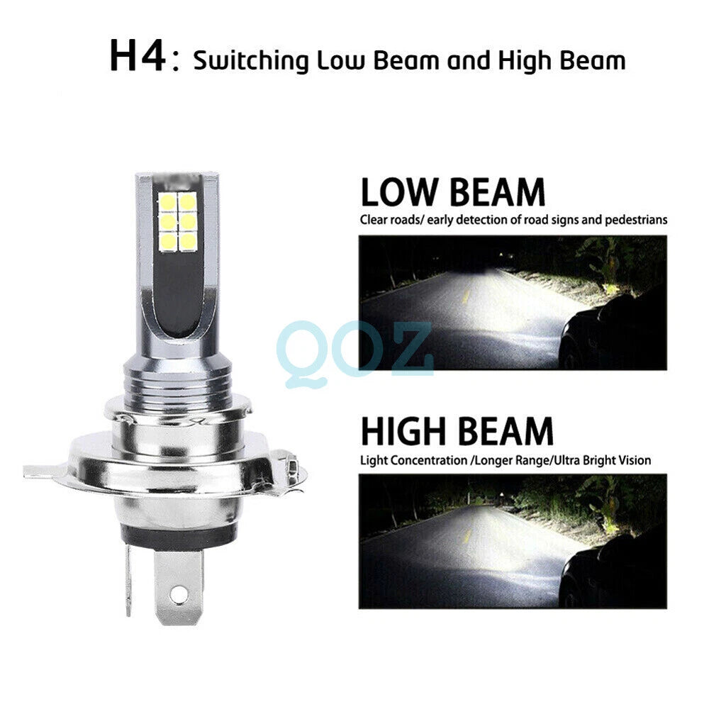2x H4 LED Headlight Bulbs Kit Lamp Car 6500K Globes High Low Beam 14000LM