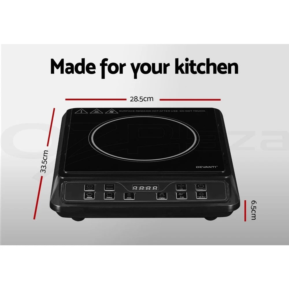 Induction Cooktop 30cm Electric Stove Ceramic Portable Kitchen Cooker