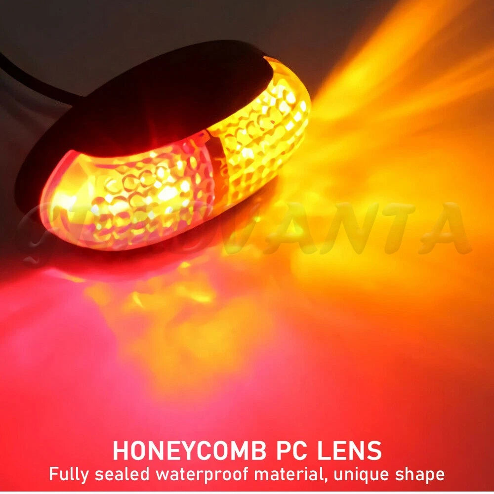 10X Red Amber LED Clearance Lights Side Marker Lamp Trailer Truck Caravan Lorry