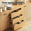 📦Buffet Sideboard Cabinet Storage Kitchen Cupboard Drawers Round Edge Oak