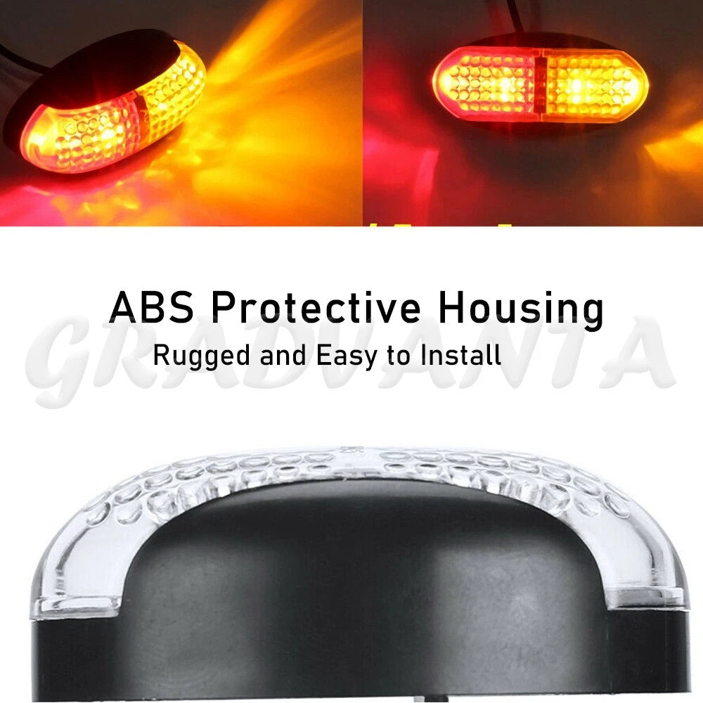 10X Red Amber LED Clearance Lights Side Marker Lamp Trailer Truck Caravan Lorry