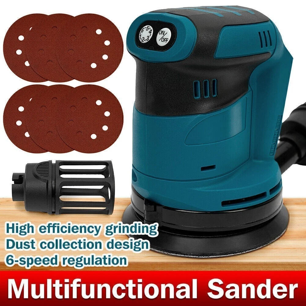 Brushless Cordless Random Orbital Sander Polisher 125mm For Makita 18v Battery