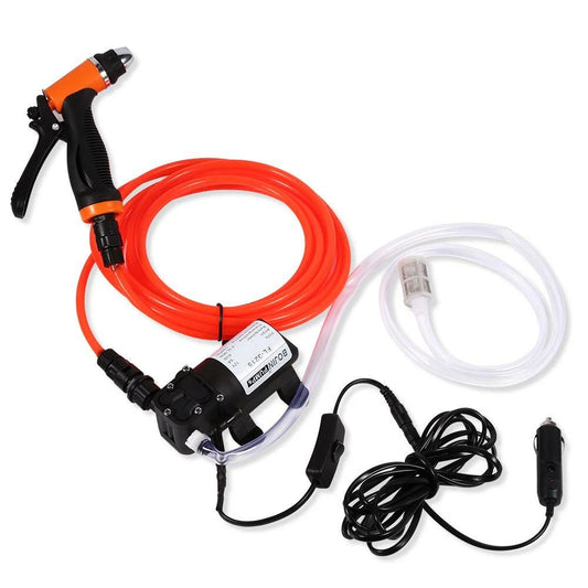 DC 12V 80W 130PSI High Pressure Car Washer Cleaner Water Wash Pump Sprayer Set