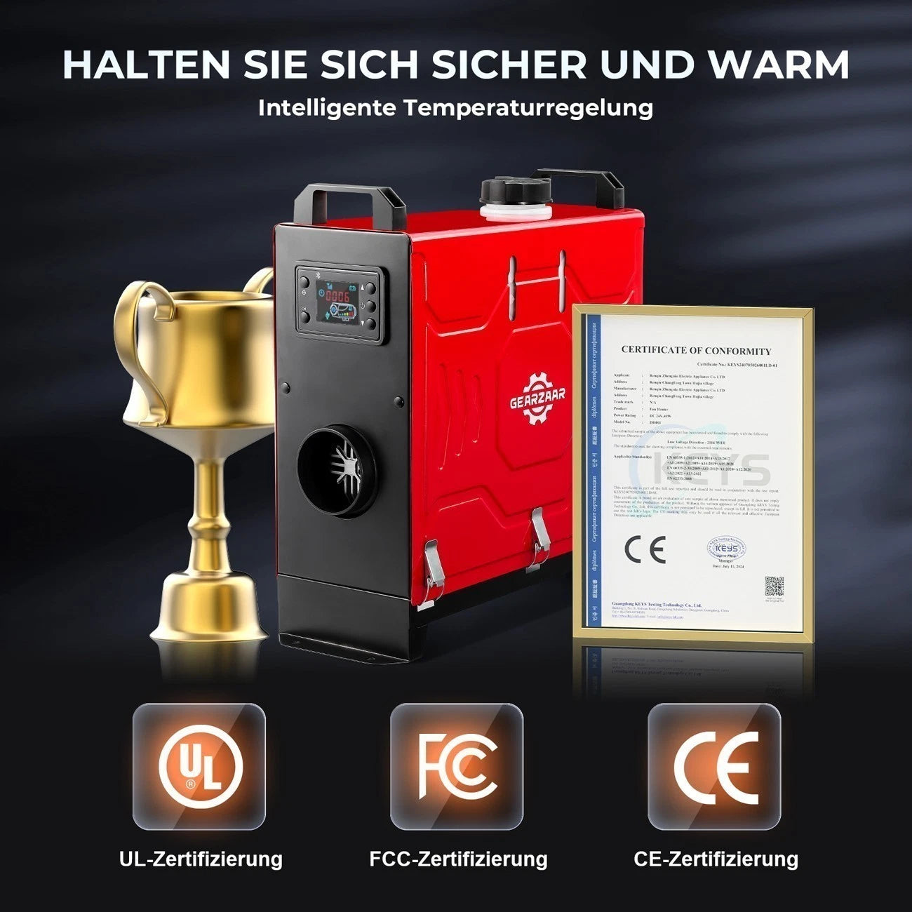 8KW Diesel Air Heater 12V 24V bluetooth App LCD Remote W/ 110-240V Volt Adapter