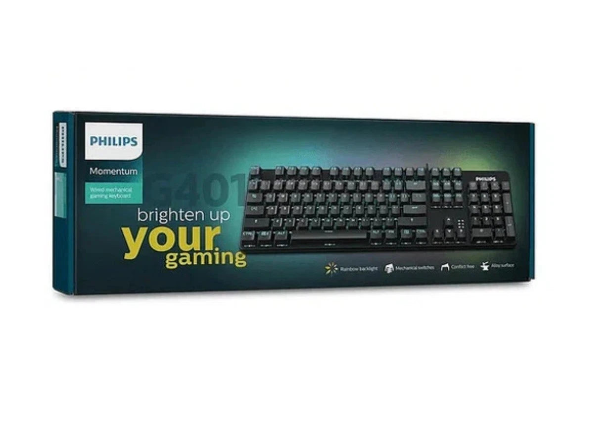 Philips Momentum USB Wired Mechanical Gaming Keyboard w/ Rainbow Backlight