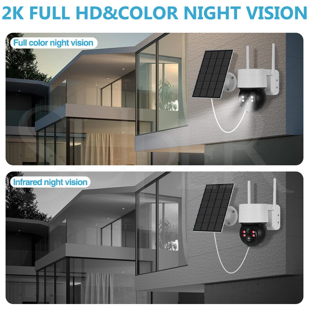 Solar Security Camera IP Battery Powered Outdoor Wireless WiFi CCTV PTZ Camera