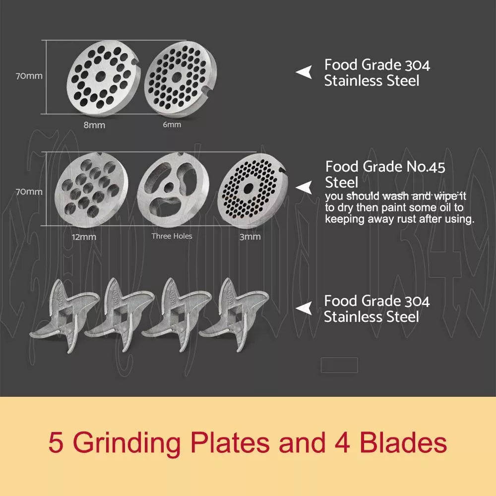 1500W Commercial Meat Grinder Electric Mincer Sausage Filler Maker 190r/min AU