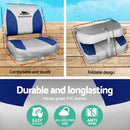 ✅2X Folding Boat Seats Seat Marine Seating Set All Weather Swivels B&G