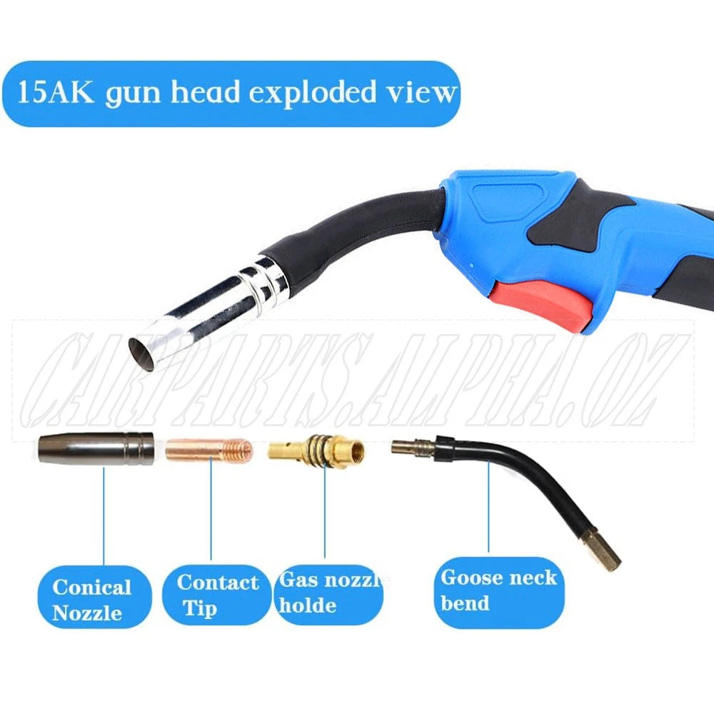 Welding Torch Gun Gas Shielded Binzel Euro Connector 4M AU